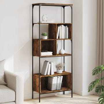 Vidaxl Biblioteka s 5 razina, dimljena hrastovina, 76 x 33 x 188,5 cm
