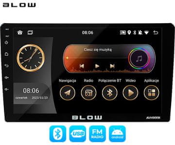 Blow AVH9991 auto radio, 1 DIN, Android, FM Radio, RDS, Bluetooth, 4x50W, telefoniranje, USB/AUX, Apple CarPlay, Android Auto