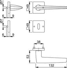 Hoppe Macau M1646/843KV/843KVS F41-R OB set s rozetom, mjed