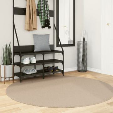 Vidaxl HUARTE tepih, niski flor, pijesak, Ø 160 cm