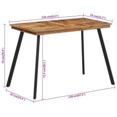 Vidaxl Vrtni stol 120x62x76 cm Masivno tikovino