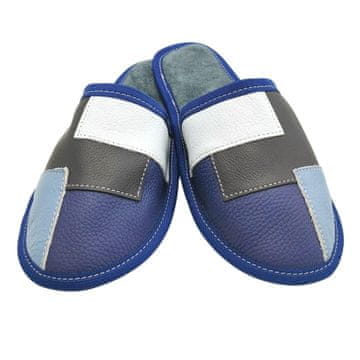 Copa cop Kožne kućne papuče Puzzle - Plave