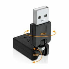 Delock adapter USB-A M-USB-A Ž sklopivi 180°/360° 65260