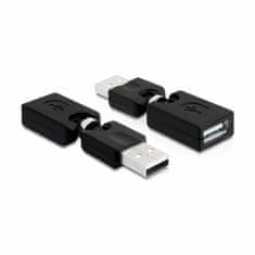 Delock adapter USB-A M-USB-A Ž sklopivi 180°/360° 65260