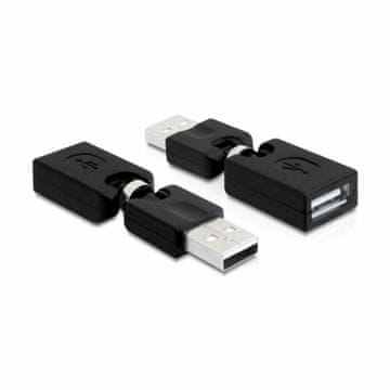 Delock adapter USB-A M-USB-A Ž sklopivi 180°/360° 65260