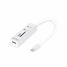 Digitus USB hub 3xA + TypeC + čitač kartica DA-70243