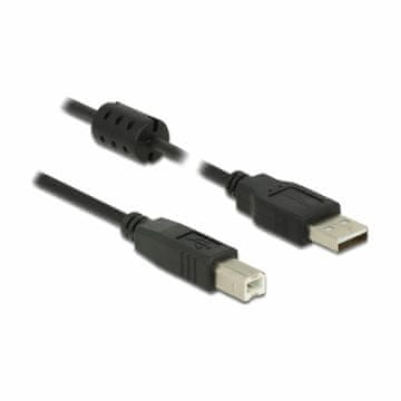 Delock USB kabel A-B 1,5 m dvostruko oklopljeni crni s feritom 84896