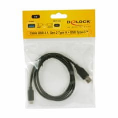 Delock USB 3.1 A-C kabel 1 m crni 83870