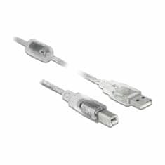 Delock USB kabel A-B 1m dvostruko zaštićen prozirni 83892