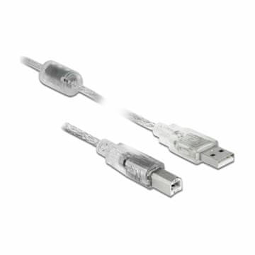 Delock USB kabel A-B 1m dvostruko zaštićen prozirni 83892