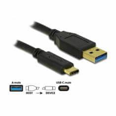 Delock USB 3.1 A-C kabel 1 m crni 83870