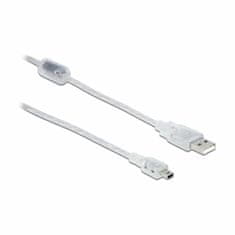 Delock USB kabel A-B mini 1m dvostruko zaštićen prozirni 83905