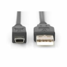 Digitus USB kabel A-B mini 1m crni dvostruko zaštićen