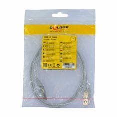 Delock USB kabel A-B 1m dvostruko zaštićen prozirni 83892