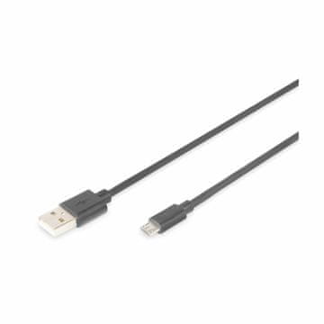 Digitus USB kabel A-B micro 1m dvostruko zaštićen crni