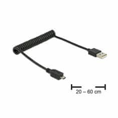 Delock USB kabel A-B mikro spiralni do 0,6 m 83162