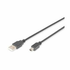 Digitus USB kabel A-B mini 1m crni dvostruko zaštićen