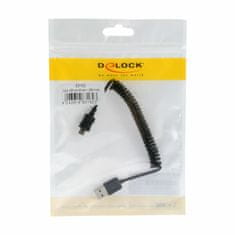 Delock USB kabel A-B mikro spiralni do 0,6 m 83162