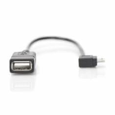 Digitus USB kabel A-B micro OTG 0,2 m kutni