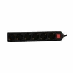 Bachmann produžni kabel 6x220V 1,5m s prekidačem crni SELLY 381.144S