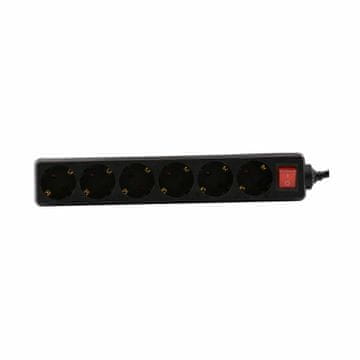 Bachmann produžni kabel 6x220V 1,5m s prekidačem crni SELLY 381.144S