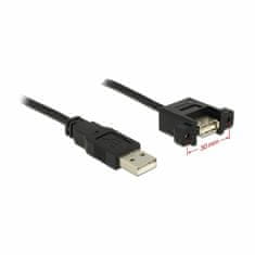 Delock USB produžni kabel A-A 1m ugrađeni crni 85106