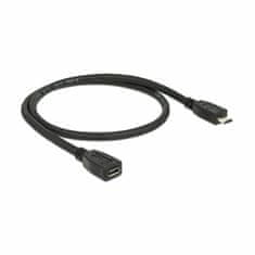 Delock USB produžni kabel Micro B-M Micro B-F 0,5 m crni 83567