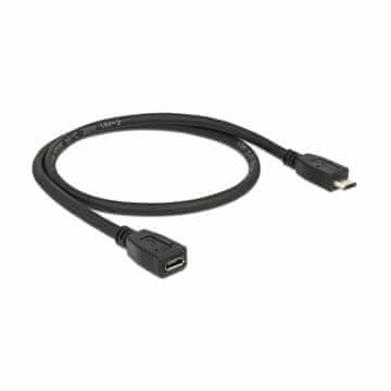 Delock USB produžni kabel Micro B-M Micro B-F 0,5 m crni 83567