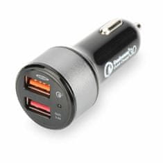 Ednet Auto punjač 12V 24V USB 2xTipA QC crni 84103