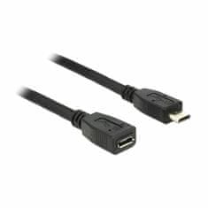 Delock USB produžni kabel Micro B-M Micro B-F 0,5 m crni 83567
