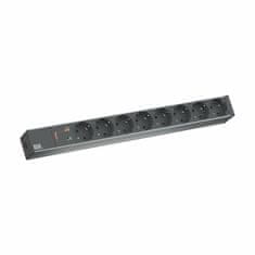 Bachmann razdjelnik za stalak 8x220V ALU crni zaštita od prenapona 2m 333.534