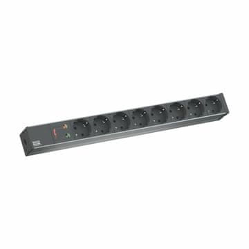 Bachmann razdjelnik za stalak 8x220V ALU crni zaštita od prenapona 2m 333.534