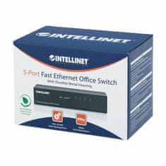 Intellinet mrežni prekidač switch 100M s 5 portova, metalno kućište 523301