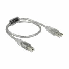 Delock USB kabel A-B 0,5 m dvostruko zaštićeni prozirni 82057