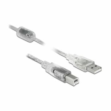 Delock USB kabel A-B 0,5 m dvostruko zaštićeni prozirni 82057