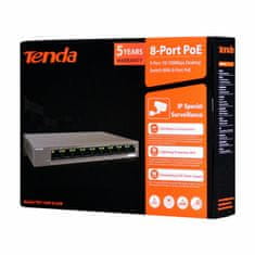 Tenda 100M preklopnik s 9 portova, 8x PoE, mini metalno kućište TEF1109P-8-63W