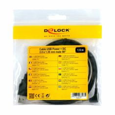 Delock kabel USB M - napajanje M DC 3.5 fi x 1.35 mm kutni 1.5 m 83577