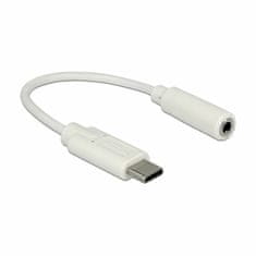 Delock adapter AUDIO USB TypeC - Jack 3.5Ž stereo 14 cm bijeli 65913