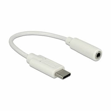 Delock adapter AUDIO USB TypeC - Jack 3.5Ž stereo 14 cm bijeli 65913