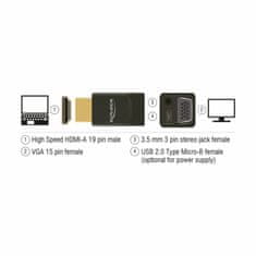 Delock adapter HDMI M - VGA Ž + audio 3,5 mm Ž aktivni 65895