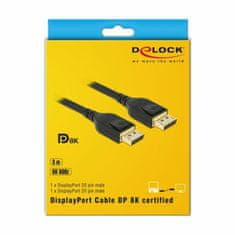 Delock DisplayPort kabel 3m 8K 60Hz crni 85661