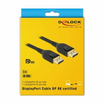 Delock DisplayPort kabel 3m 8K 60Hz crni 85661