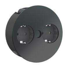 Bachmann TWIST ugradbena utičnica mat crna za kuhinjski pult 2x220V 931.150