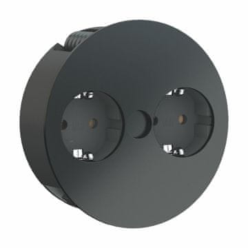 Bachmann TWIST ugradbena utičnica mat crna za kuhinjski pult 2x220V 931.150