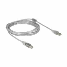 Delock USB kabel A-B 5m dvostruko oklopljeni prozirni s feritom 83896