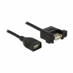 Delock USB produžni kabel A-A 0,5 m ugrađeni crni ugrađeni 85459