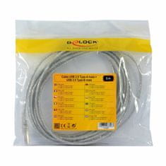 Delock USB kabel A-B 5m dvostruko oklopljeni prozirni s feritom 83896