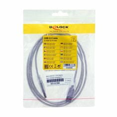 Delock USB kabel A-A 1,5 m dvostruko zaštićeni prozirni 83888