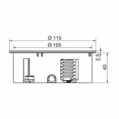 Bachmann TWIST ugradbena utičnica mat crna za kuhinjski pult 220V 2xUSB punjač 931.131