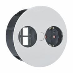 Bachmann TWIST ugradbena utičnica mat bijela za kuhinjski pult 1x220V 1x prazna 931.233